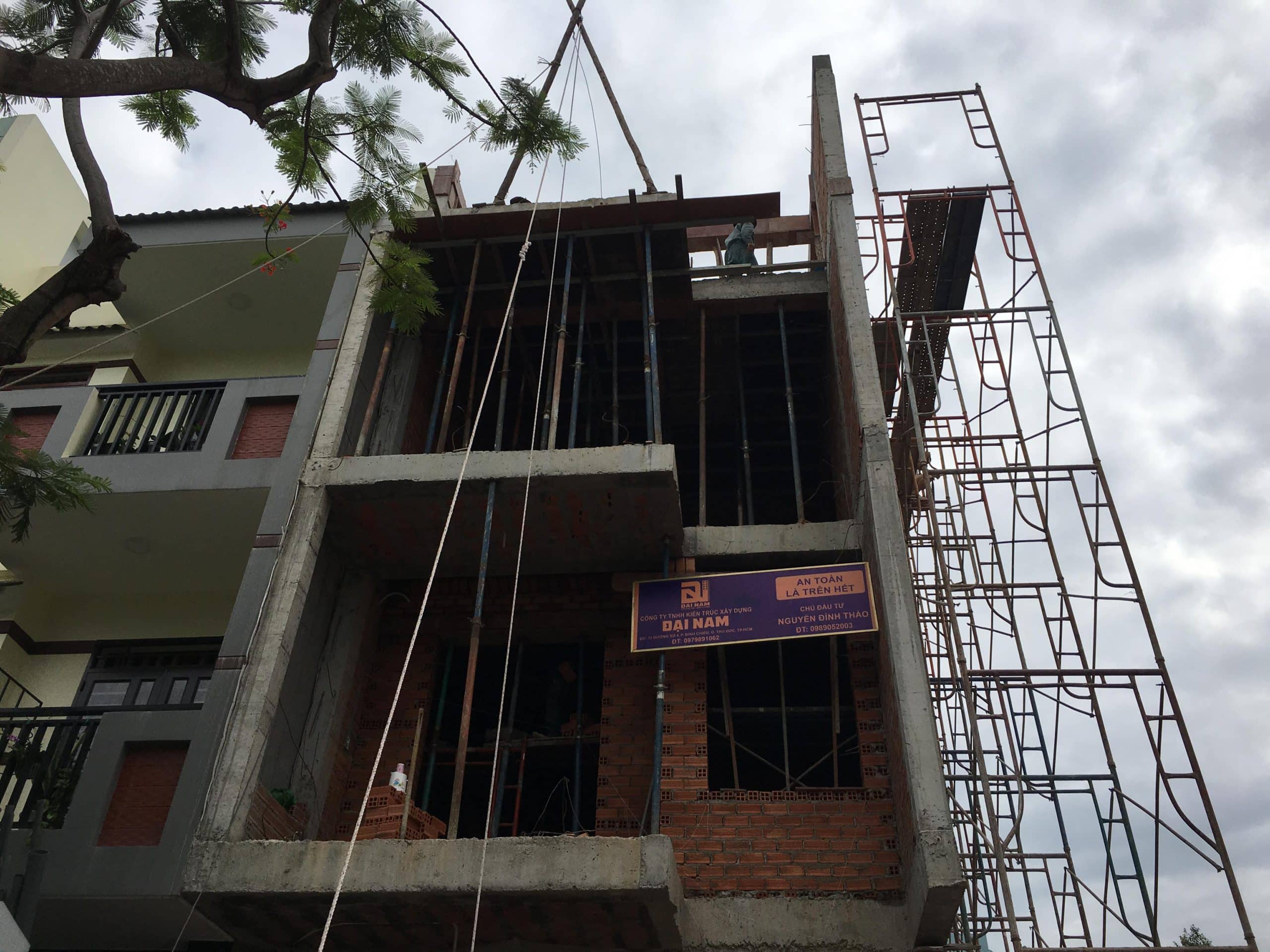 Công tác thi công sàn tầng công trình nhà phố