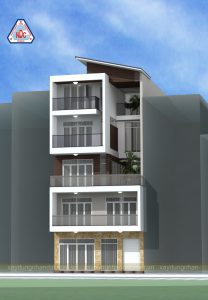 Xây nhà trọ gói quận Tân Bình - mẫu nhà phố đẹp mặt tiền 7m
