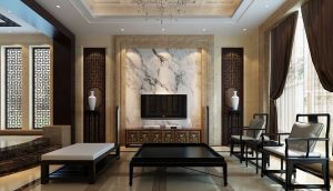 Thiết kế nội thất tinh tế phòng khách phong cách Á Đông