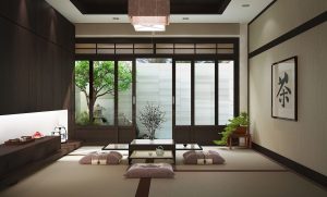 Thiết kế nội thất tinh tế phòng khách phong cách Nhật Bản