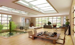 Thiết kế nội thất tinh tế phòng khách phong cách Nhật Bản 2