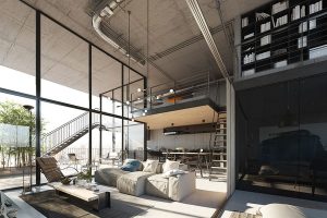 Thiết kế nội thất tinh tế phòng khách phong cách Loft 2