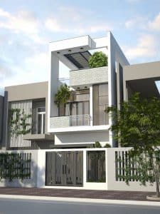 Mẫu thiết kế nhà phố 2 tầng 1 tum số 12