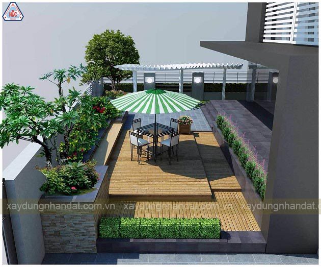 ý tưởng thiết kế vườn trên mái nhà