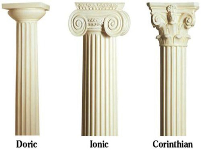 Các thức cột phổ biến trong thiết kế nhà kiểu Pháp 2 tầng.